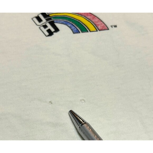University Of Hawaii UH Vintage T Shirt Large Pure Magic Distressed Hole Rainbow - Picture 4 of 8